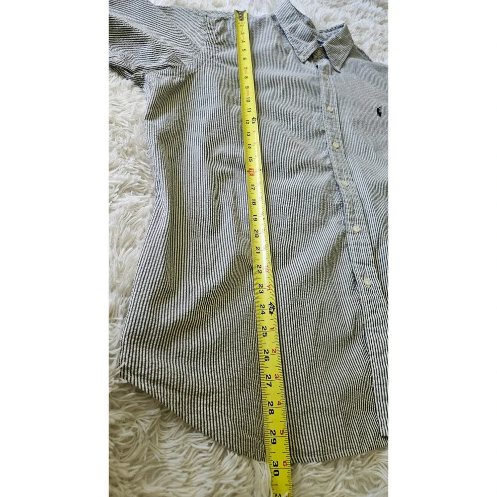 Ralph Lauren Striped Classic Fit Short Sleeve Seersucker Button Down Shirt‎ XXL